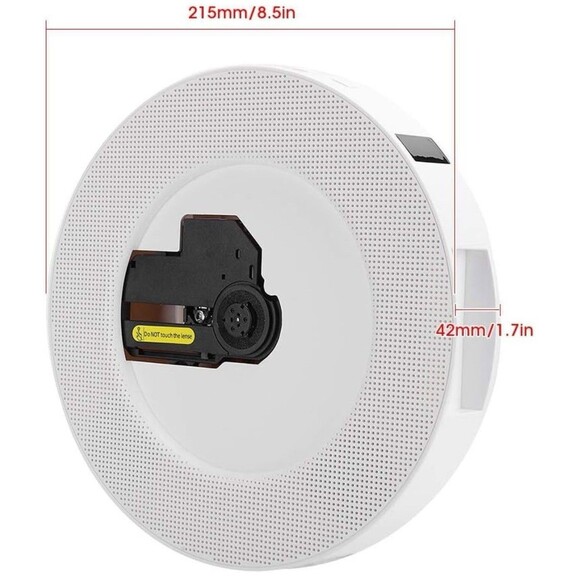 Portable Bluetooth CD Player Wall-Mounted FM Radio USB/SD AUX w/Remote -Open Box - Picture 4 of 16